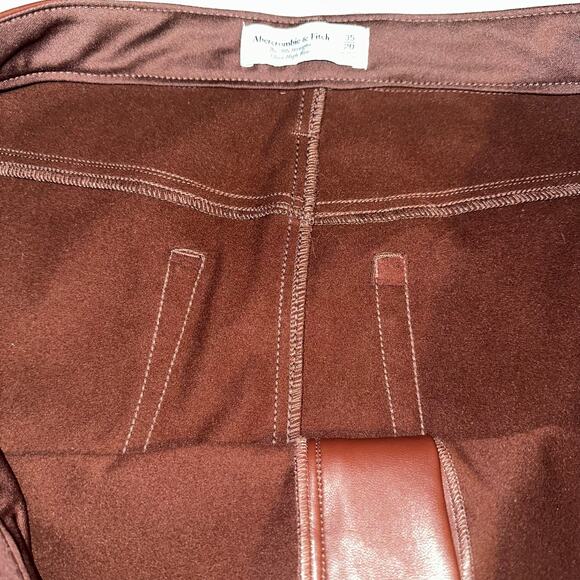 Abercrombie & Fitch Faux Leather Pants The 90s Straight Red Vegan - Picture 7 of 7